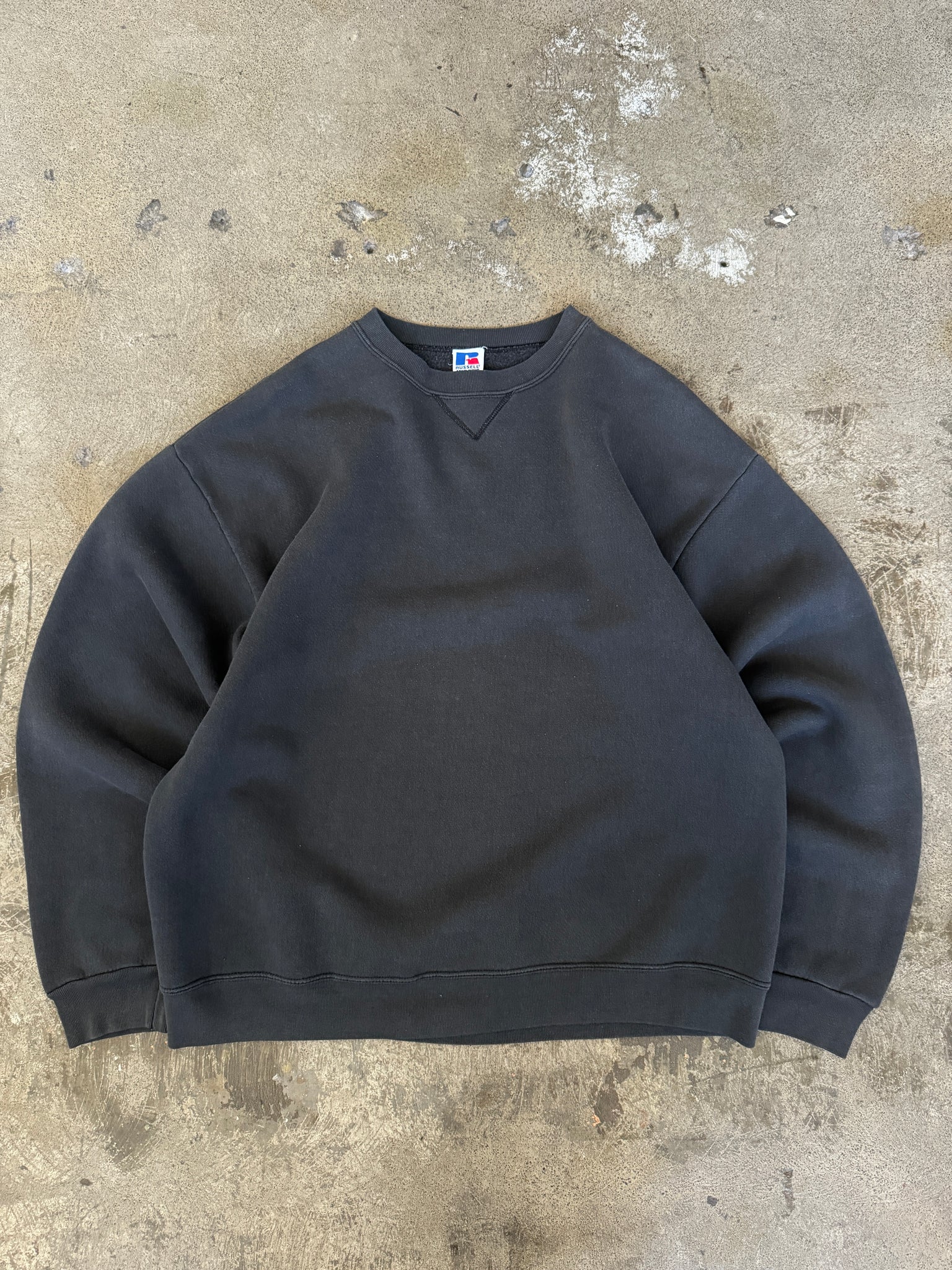 Vintage Black Faded Russell Athletics Sweatshirt (L)