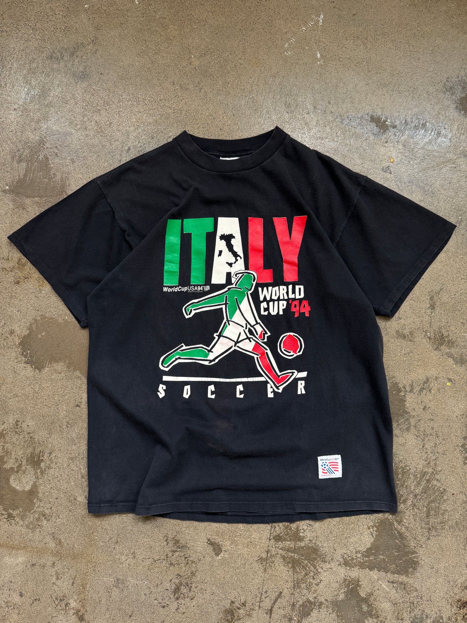 Vintage Italy World Cup Soccer T'Shirt (L)
